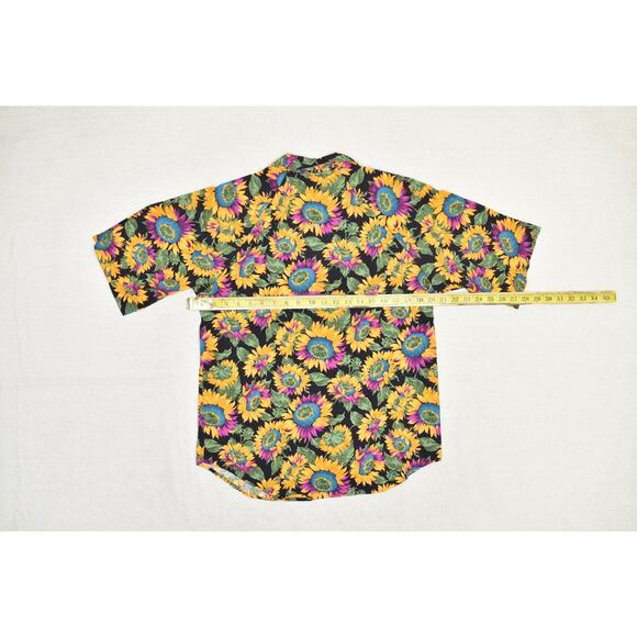 Woolrich Floral Sunflower Button Down Shirt Women's Regular Size M Vintage - Picture 5 of 8